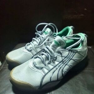Puma Gray Sneakers with Green Interior